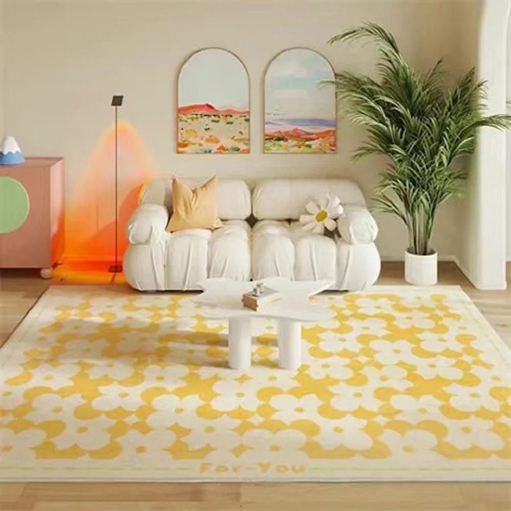 VIKAMA شفاء الزهور تقليد الكشمير السجاد لطيف السرير بطانية الحلو فتاة غرفة حصيرة غرفة المعيشة الدافئة الوردي السجاد الكبير #1