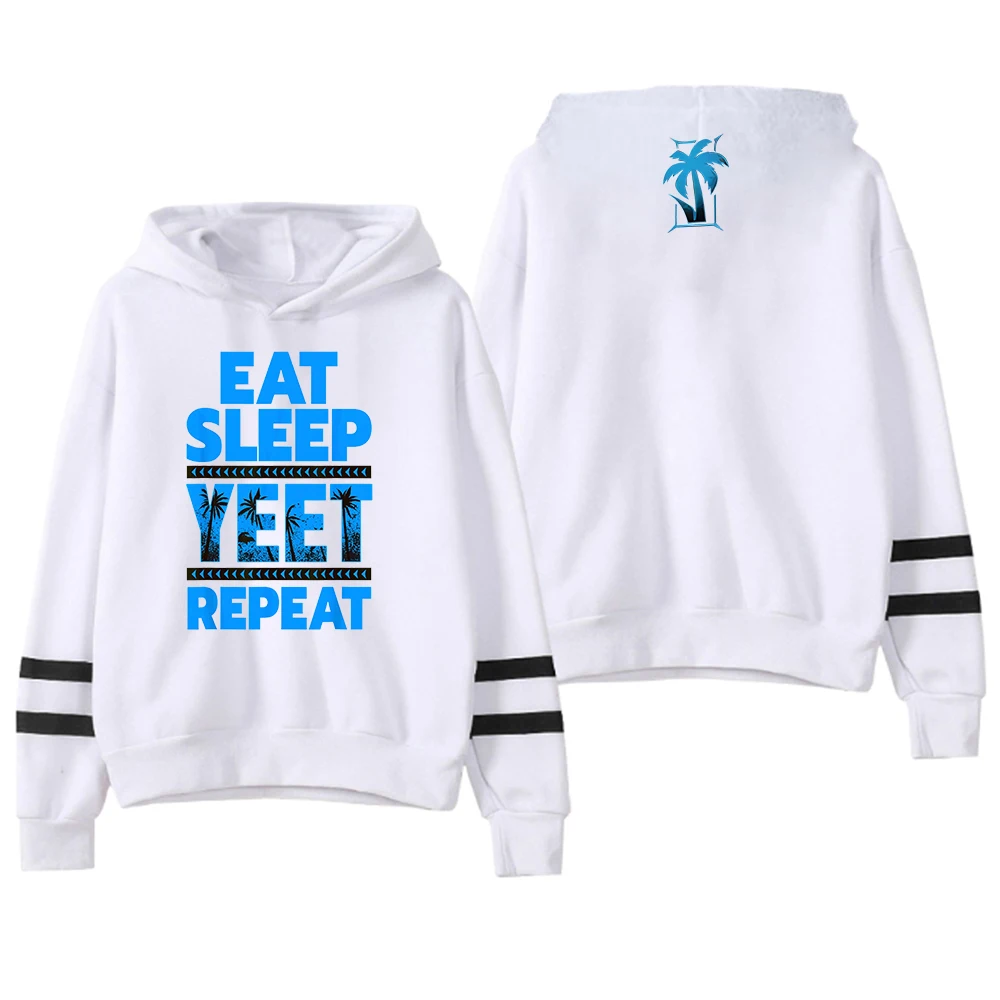 Jey Uso Eat Sleep Yeet Repeat Hoodie Pocketless Parallel Bars Sleeve Streetwear Women Men Hooded Sweatshirt Clothes