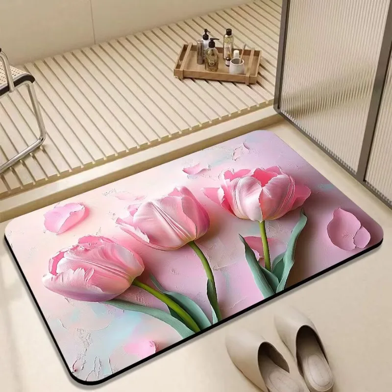 Bathroom floor mat, toilet diatom mud water-absorbing quick-drying foot pad, toilet, toilet door anti-skid and anti-drop pad