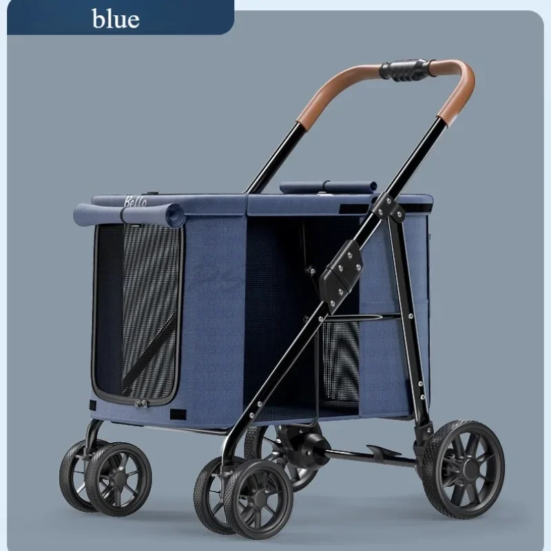 LD07 Multiple Pet Cart Large Dog Dog Cart Folding Large Space Can Hold 60 Pounds for Pet Travel