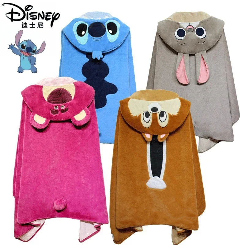 New Fashion Disney Lilo & Stitch Stitch Judy Lotso Chip Office Shawl Blanket Nap Blanket Home Bedroom Hooded Shawl Blanket