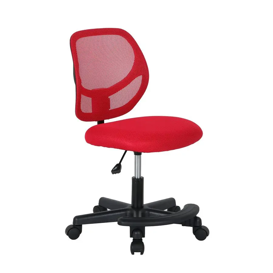 

Kids Adjustable Mesh LowBack Swivel Study Desk Chair with Footrest, Red