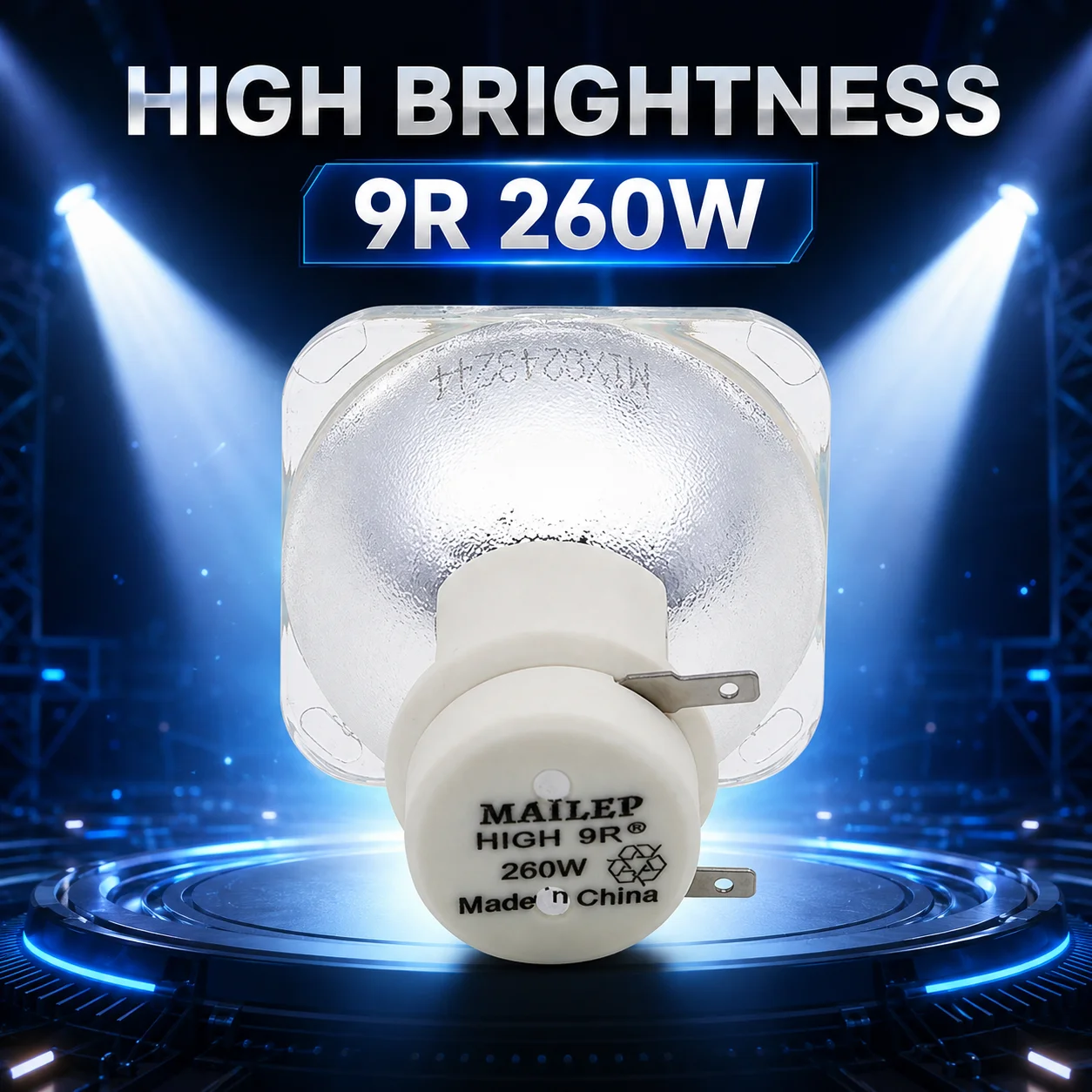 9R 260W Stage Light Bulb Replacement Lamp for Moving Head Beam Light High Brightness 2000H Long Lifespan for Stage Theater Bar KTV Club DJ Party