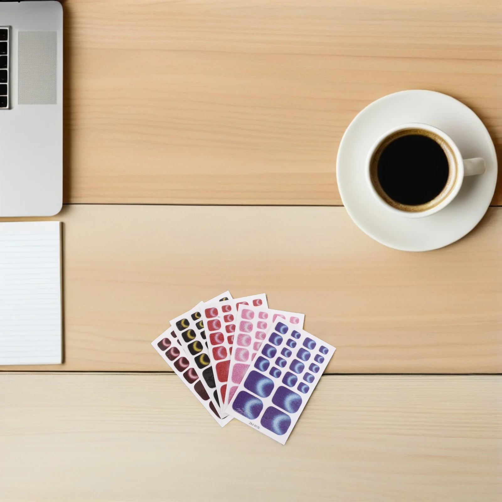 5 uds pegatinas para uñas de ojo de gato, cubierta completa con purpurina, envolturas para uñas de los pies, sin hornear, accesorios para decoración de uñas DIY, uñas de ojo de gato