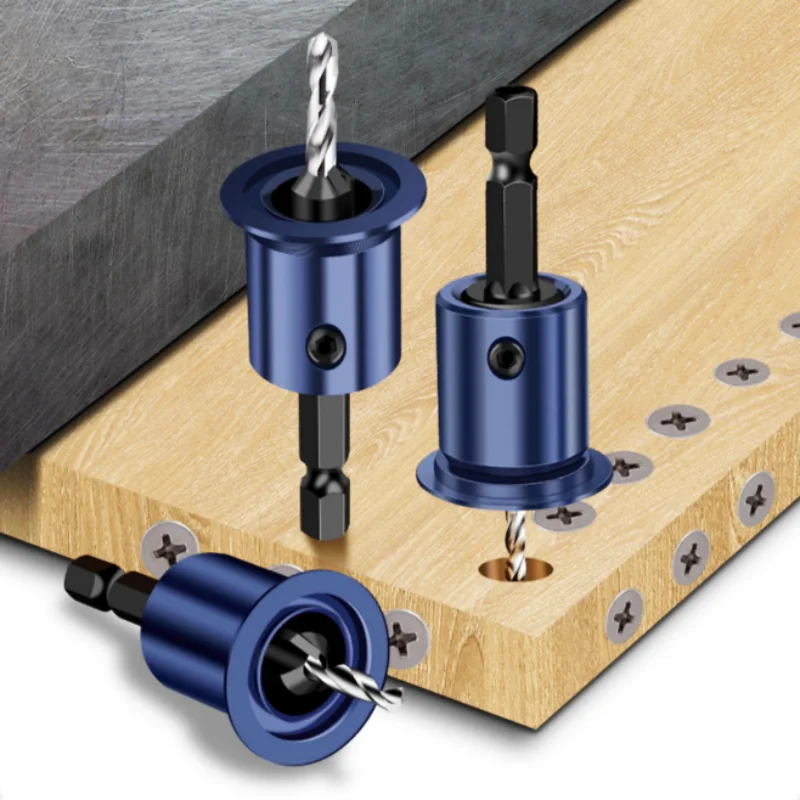 Adjustable Countersink Drill Bits for Wood Hex Shank Countersunk Drill Bit with Depth Stop Woodworking Counterbore Drill Bit