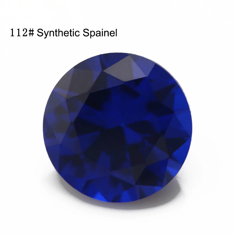 Size 3mm~12mm Round Brilliant Cut 112# 113# 114# Blue Gems Synthetic Spinel Stone For Jewelry DIY