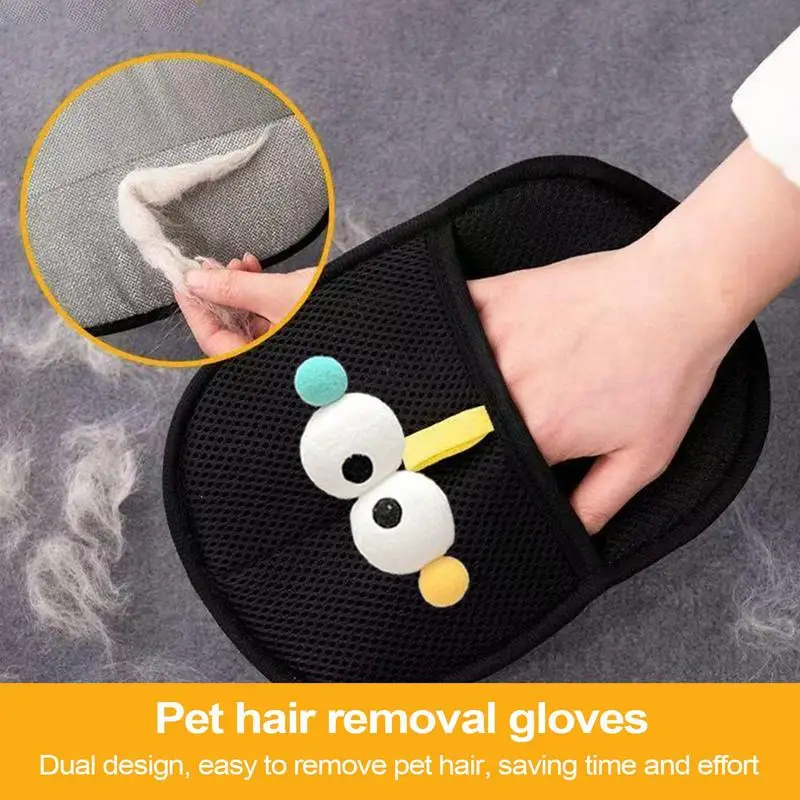 

Static Removal Gloves For Pet Hair Cat Hair Glove Two-Way Reusable Washable Gentle Dog Brush For Detailing Grooming Scratching