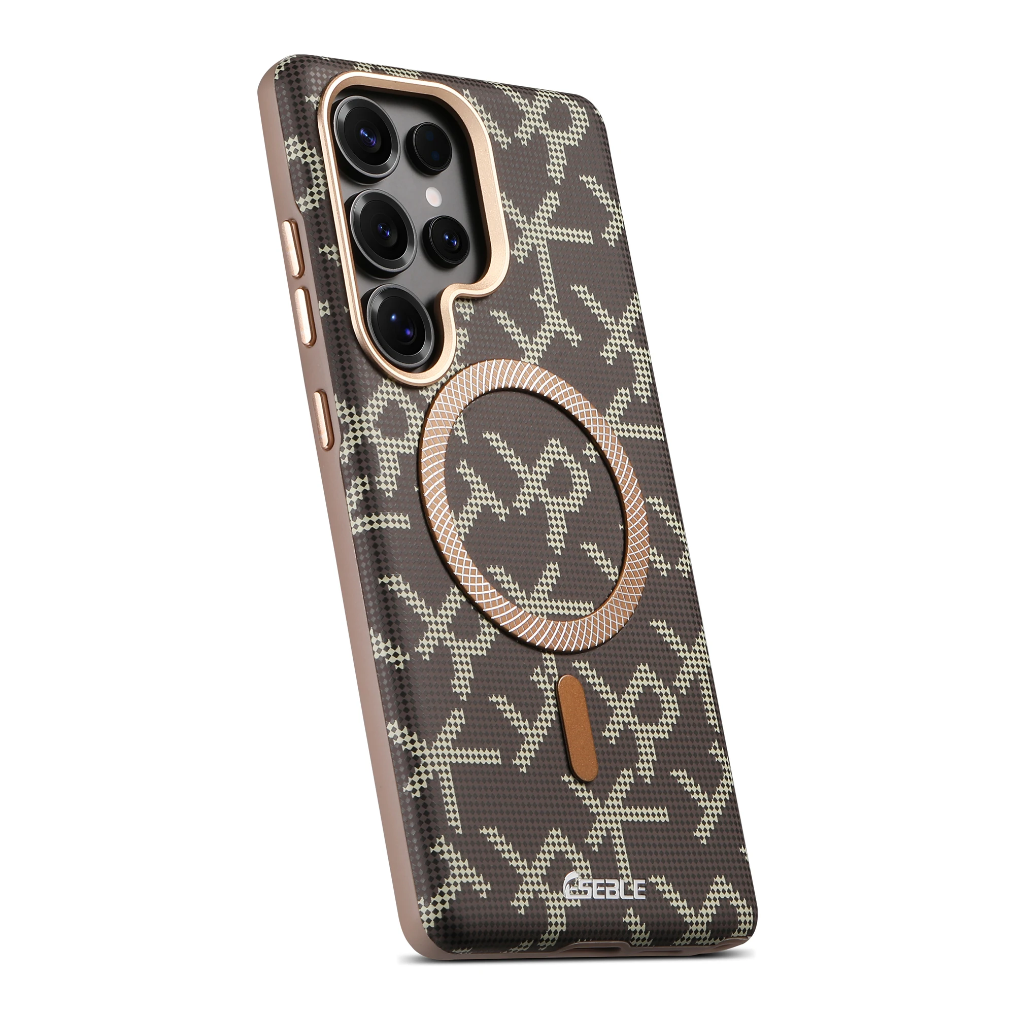 Luxury Faux Leather Phone Case Magnet Wireless Charging Frosted Feel For Samsung Galaxy S26 Ultra S25 S24 view 4