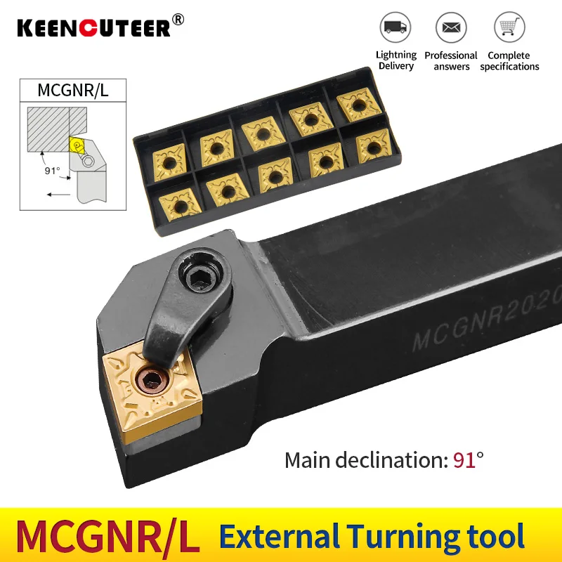 Externo Triangular Turning Tool Holder Grupo Cnmg Carbide Insere Torno Ferramentas de Corte Mcgnr2023 Mcgnr2525 Mcgnr3232