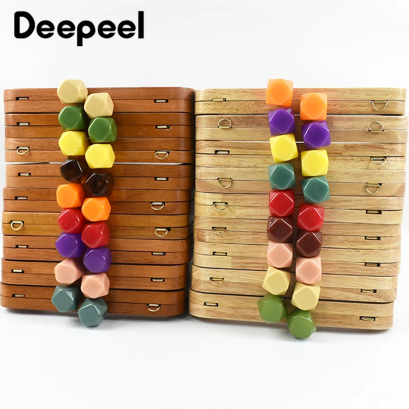 

1/2/3Pcs Deepeel 20cm Solid Wood Square Bag Handles Wooden Beads Closure Kiss Clasp Purse Frames Messenger Bags Handle Accessory