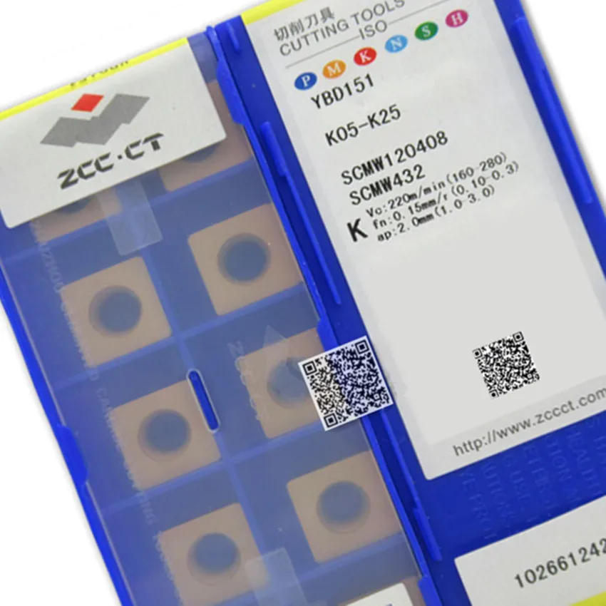 SCMW09T304 YBD151/SCMW09T308 YBD151/SCMW09T304 YBD152/SCMW120408 YBD151 ZCC.CT insertos de carburo CNC 10 unids/caja