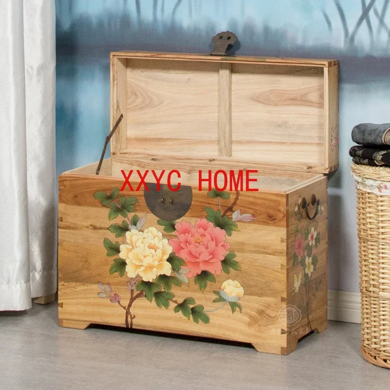 

New Chinese Style Clothes Box Camphor Wood Solid Wood Storage Organizer Red Luggage