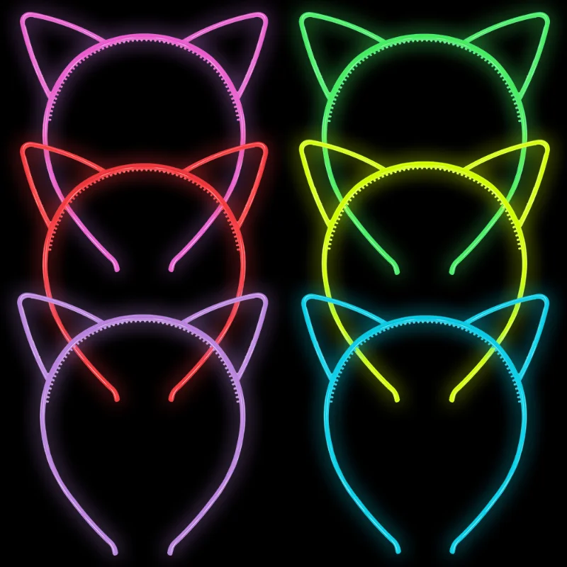 

Glow in The Dark Hair Band Hot Party Accessories Glow in The Dark Cat's Ears Hair Band Party Costume Daily Decorations