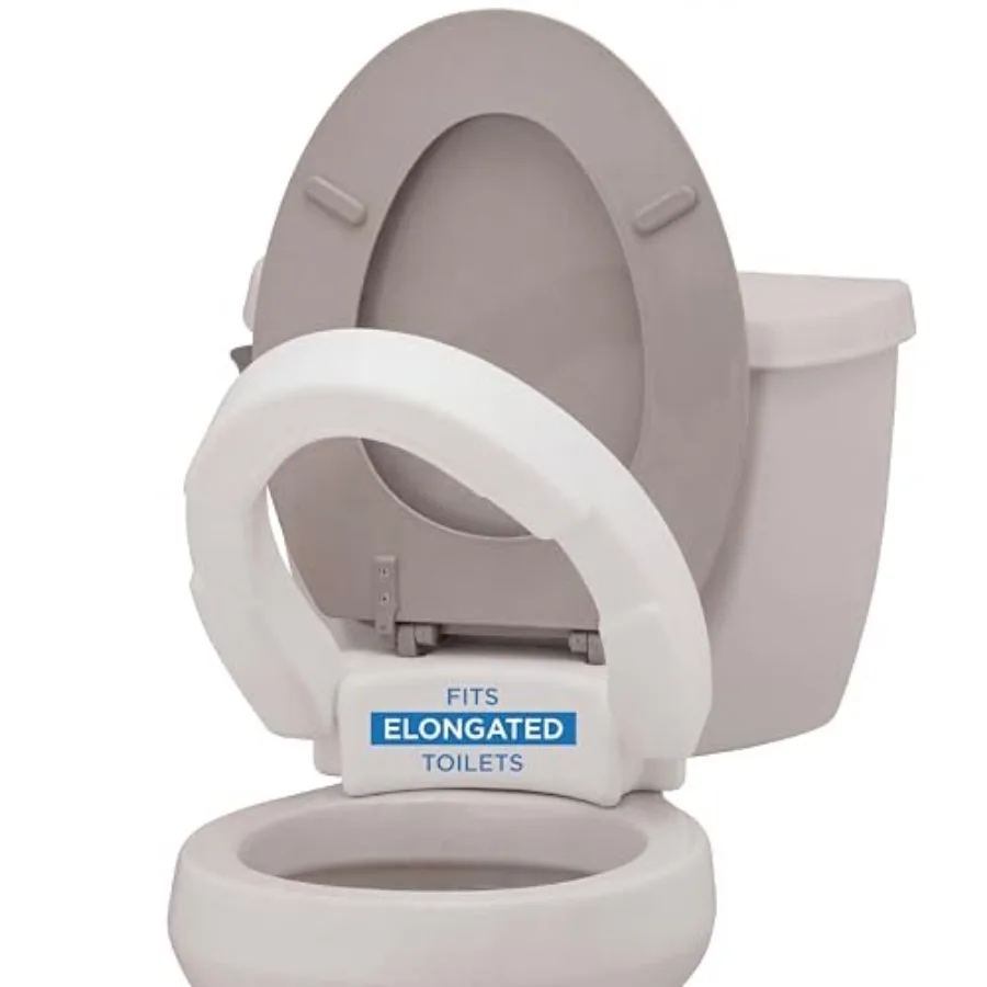 

VA Medical Products Toilet Seat Riser Lift Up and Down Raised Toilet Seat For Under Seat For Seat Color, White, Pack of,1 Count