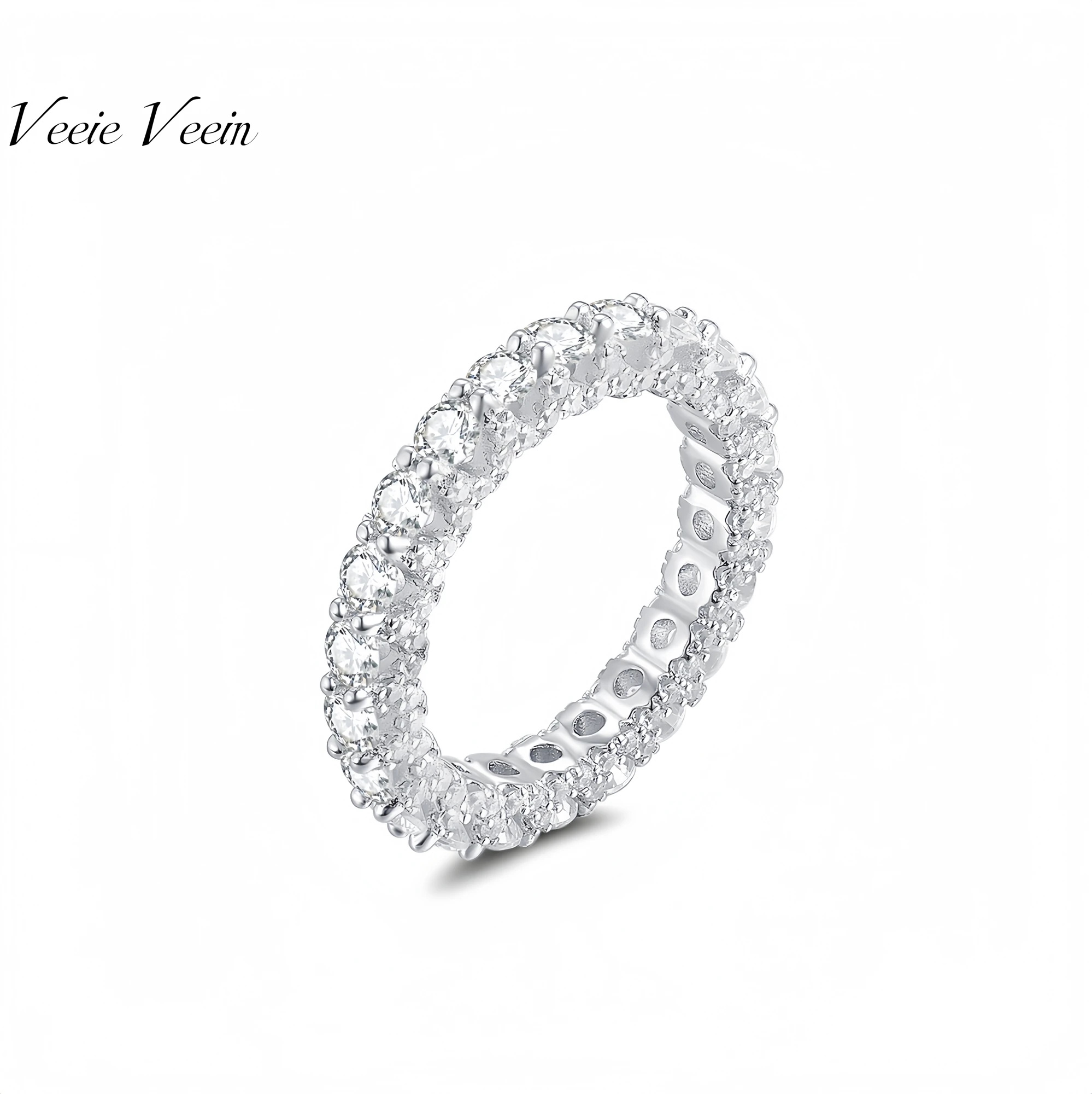 

Veeie Veein Luxury Brand High Quality S925 Sterling Silver Set Carat Moissanite Ring 3.0mm Women'S Accessor Jewelry