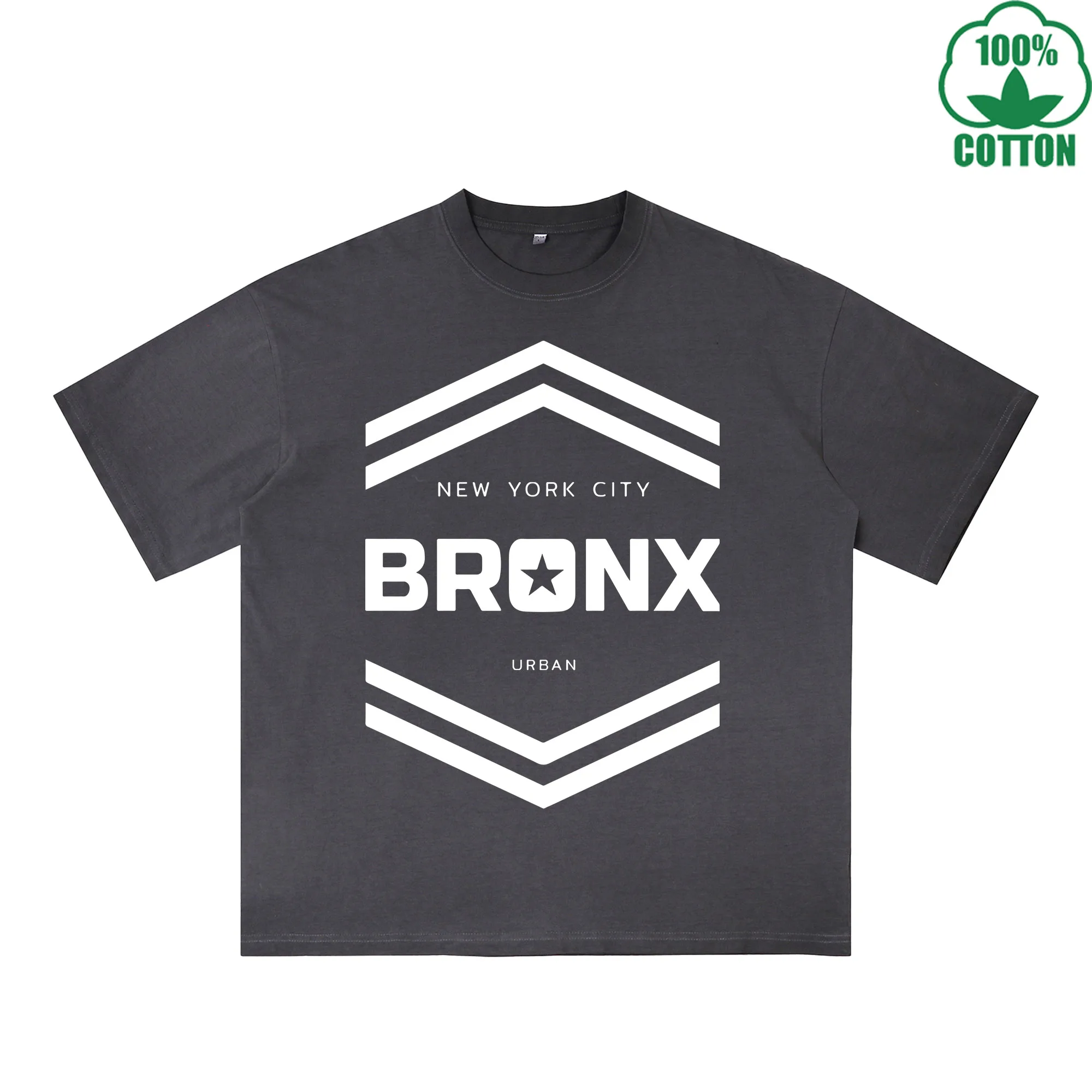 

Bronx Printed Dirty WashT-Shirt 230G Multicolor Loose Trendy Fashionable 100%Cotton Short Sleeve Top