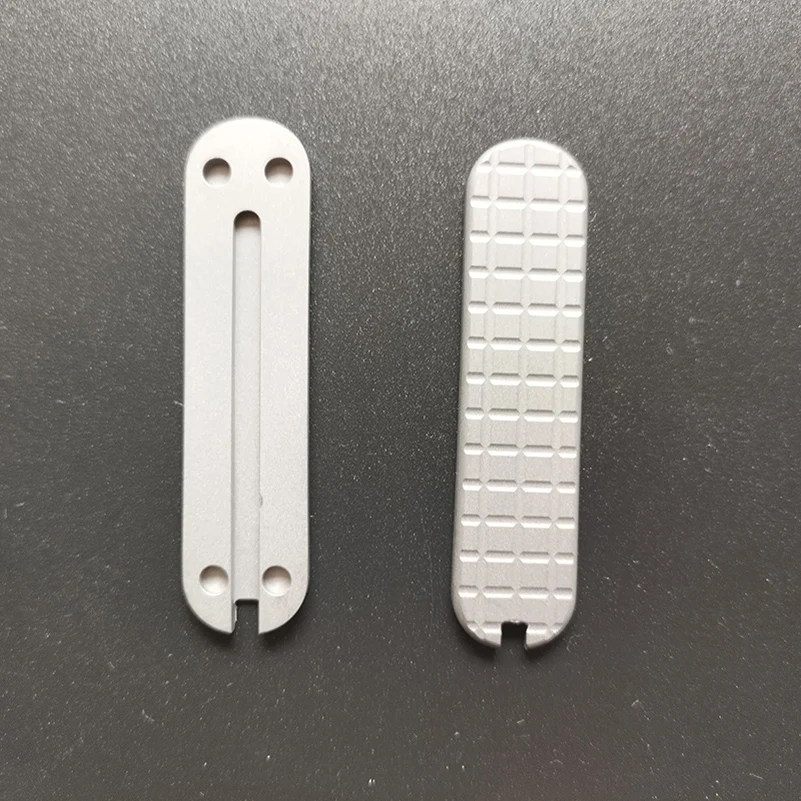 Custom Grid Pattern Knife Titanium Grip Handle Patches Scales For 58mm Victorinox Swiss Army Knives DIY Making Accessories Parts
