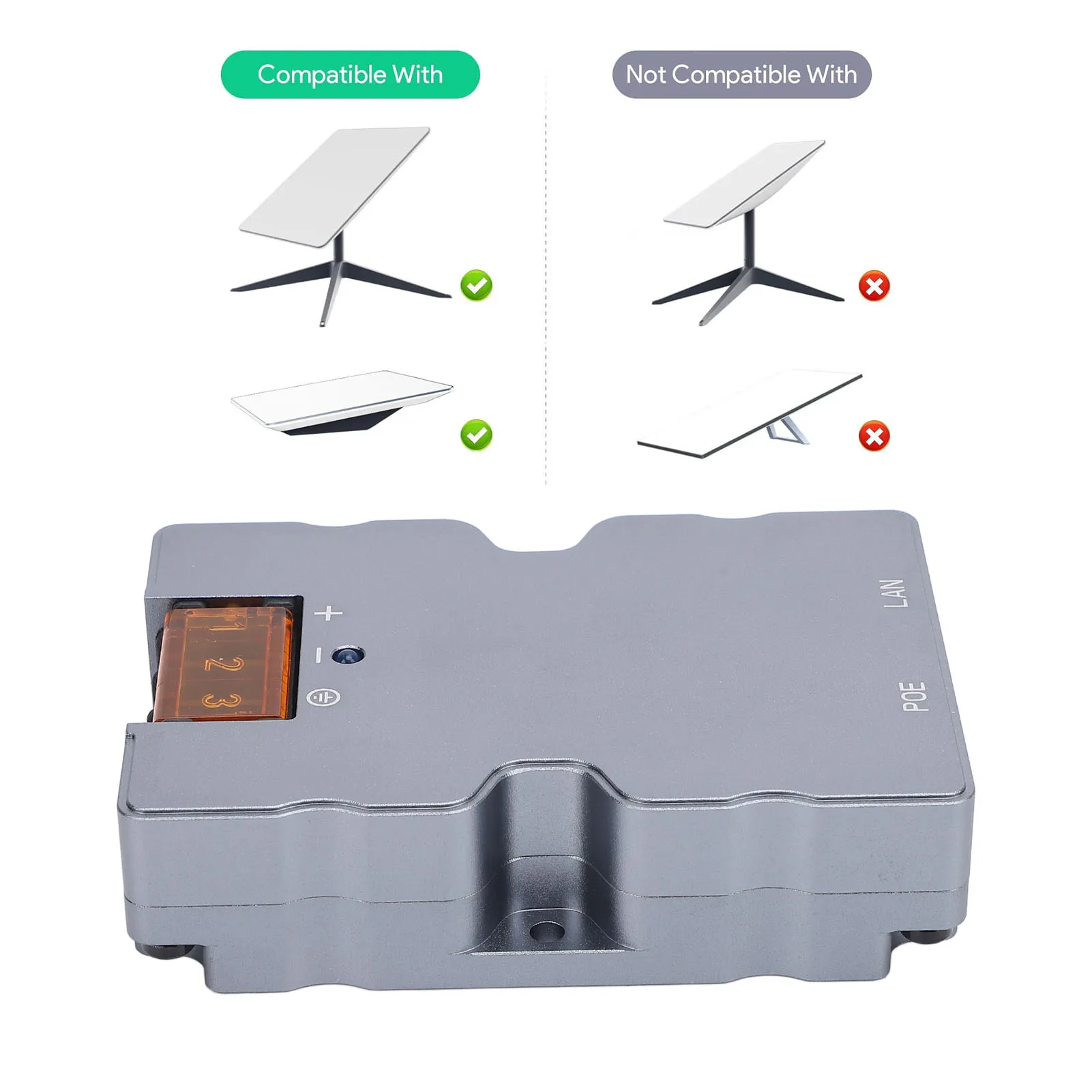 GigE Passive PoE Injector 48-57V 6A 320W High Power PoE Gigabit Ethernet Injector Compatible 10Mb/s 100Mb/s 1000Mb/s