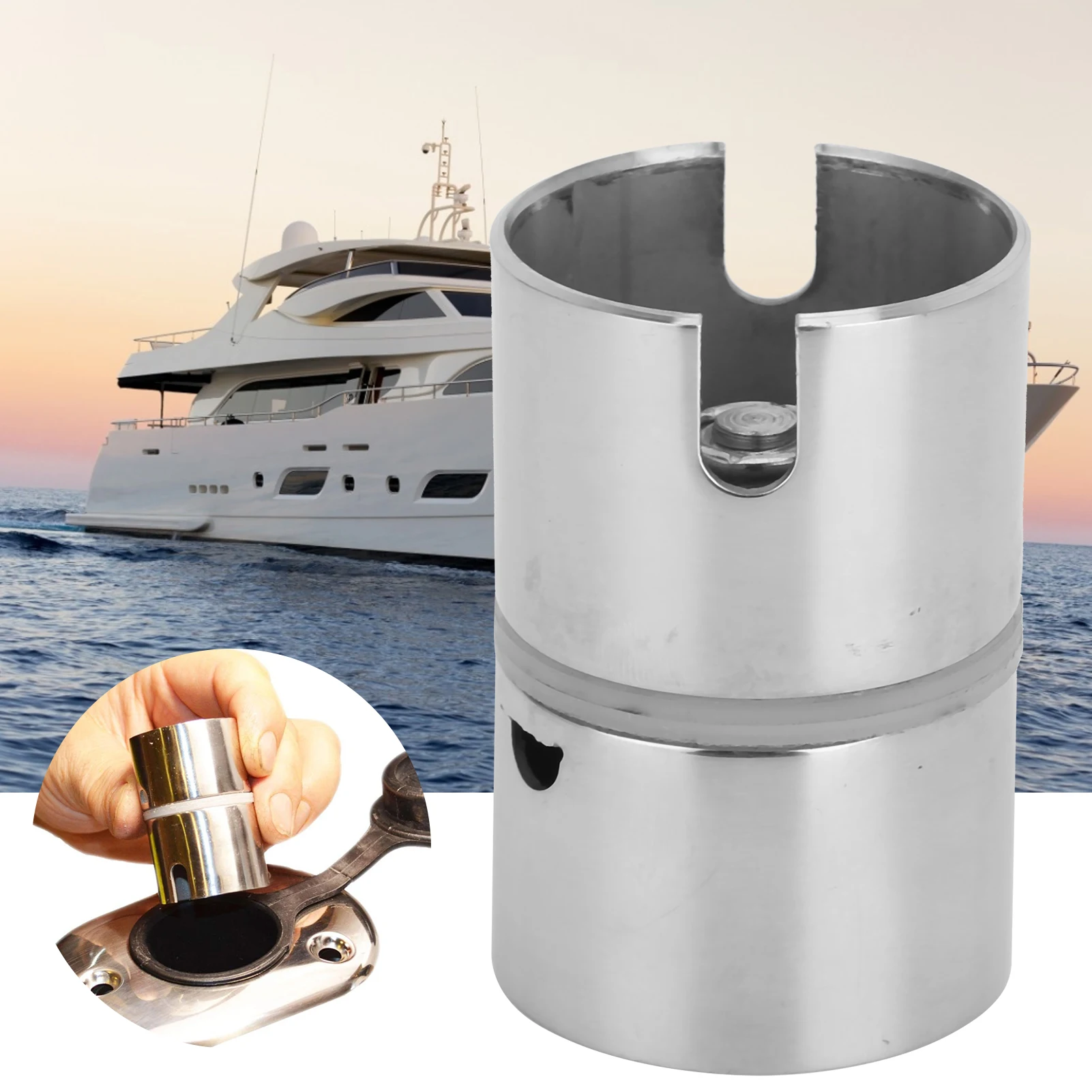 

Нержавеющая сталь 304, 360-градусный вставной поворотный преобразователь морской удочки для держателя удочки, вставной вертлюг, вертлюг для морской лодки