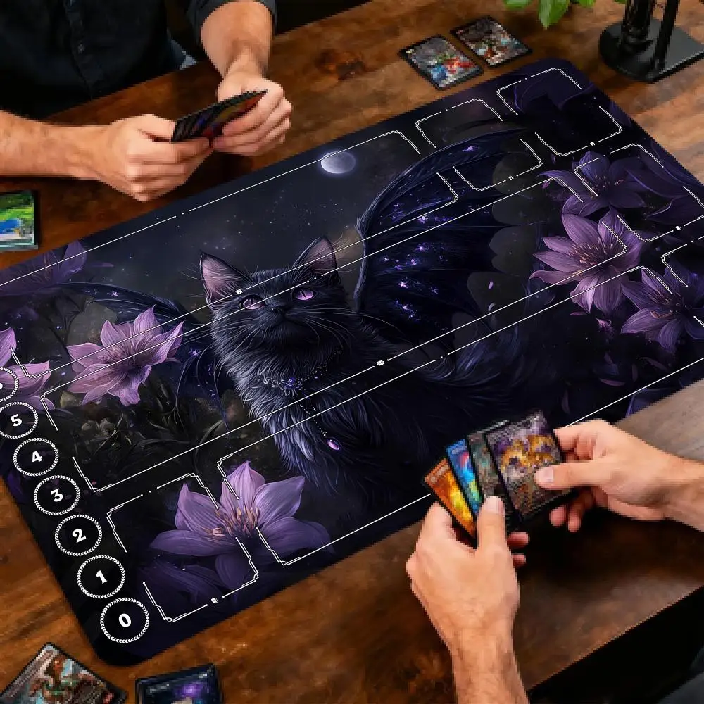 Mysterious Demon Black Cat Magic Playmat 24