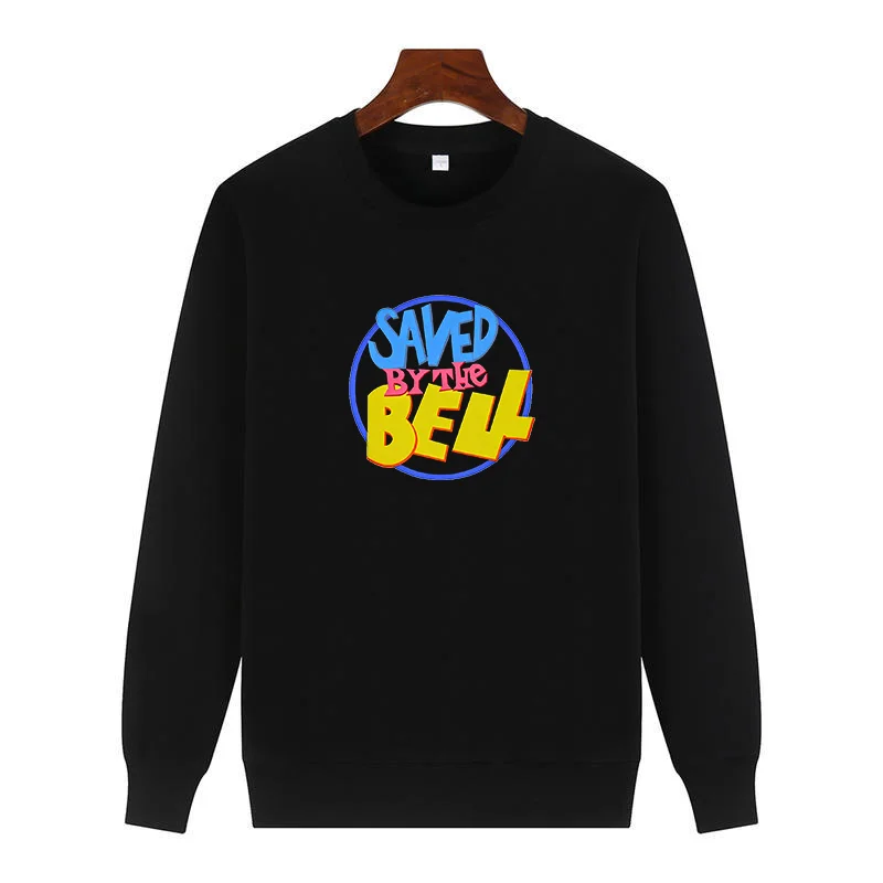 

Saved By The Bell Logo Americano graphic sweatshirts fleece Round neck hoodie cotton thick sweater hoodie Men's sportswear