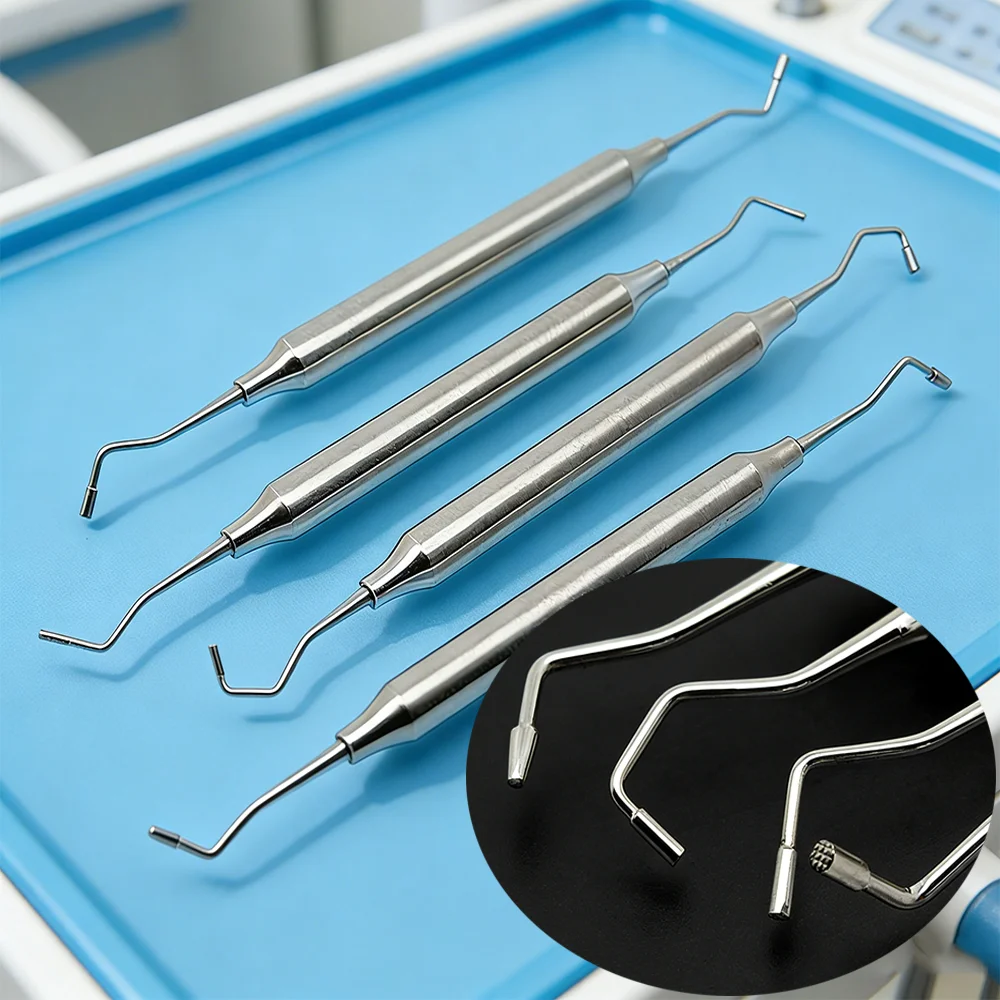 4Pcs Dental Bone Powder Filling Tool Filling Delivery Device Filler Spatula Instrument Dental Extraction Tool Burnisher Plugger