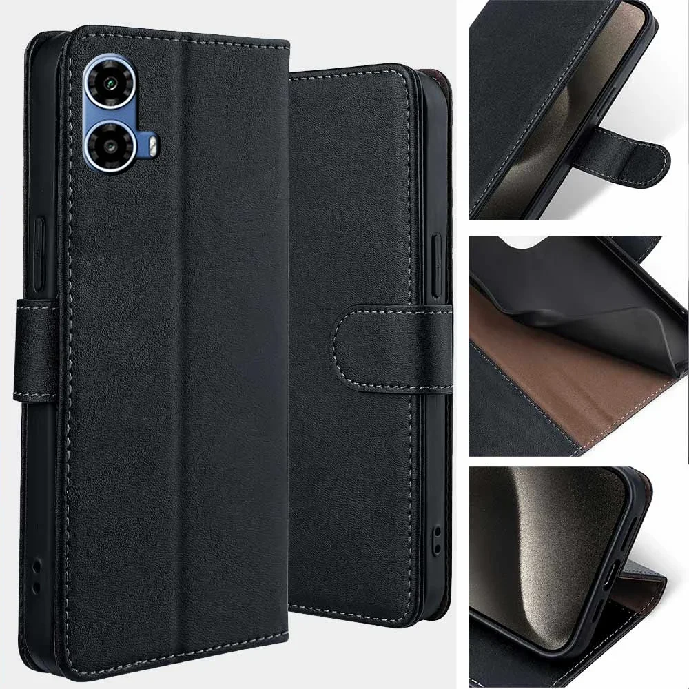 Moto G34 Protect Cover Leather Flip Wallet Case For Motorola G84 G34 G24 G14 G04 G54 5G Eur Edition Phone Bag With RFID Blocking