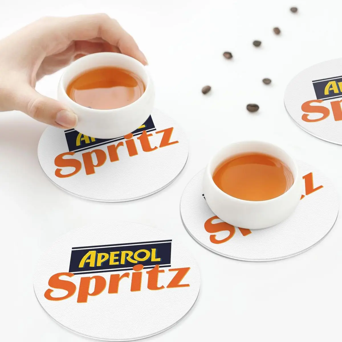 

Подставки Aperol Spritz, кухонные салфетки, нескользящие изоляционные коврики для чашек, кофейных ковриков для декора, домашняя посуда, подушечки, набор из 4 шт.