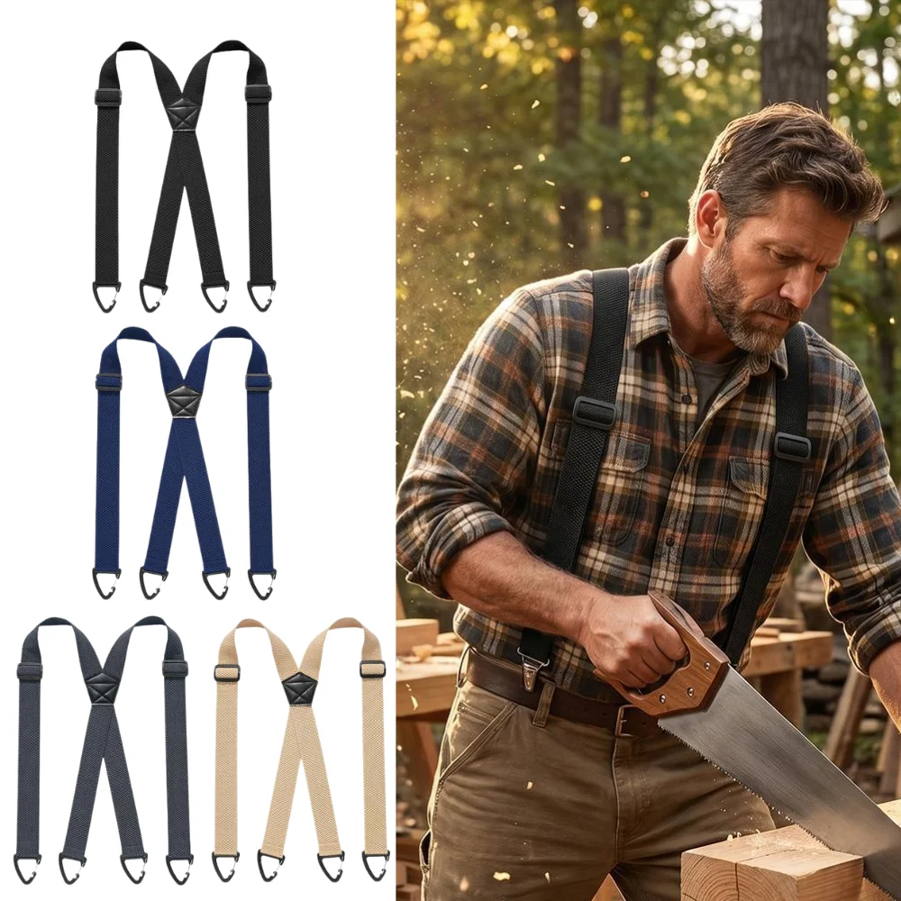 Suspenders Clip Men - Hosenträger, robustes, strapazierfähiges Clip-On-Design, flexibler elastischer