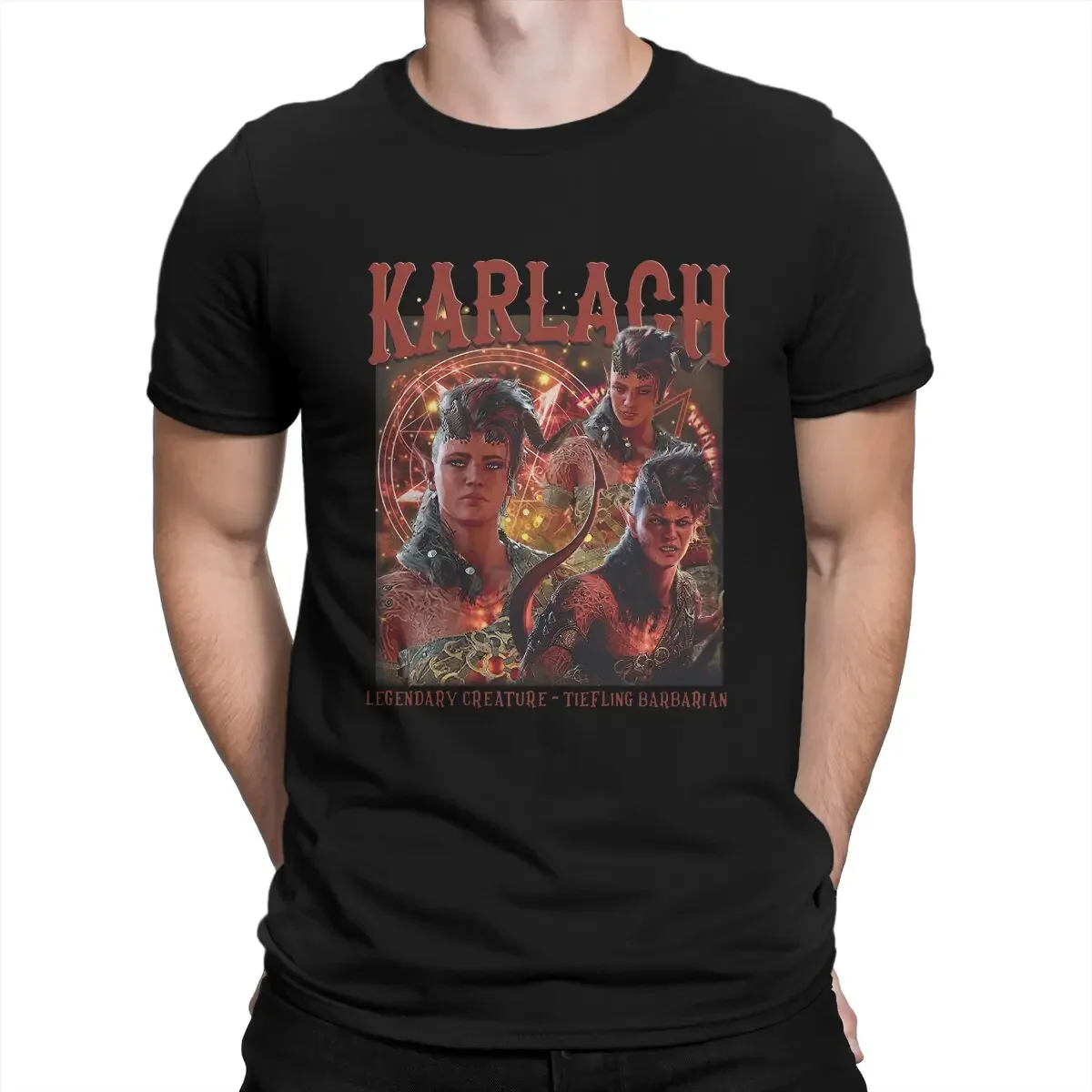 T-Shirt Humor Top Quality Gift Idea Karlach Man's TShirts Astarion Gale Baldurs Gate 3 O Neck Tops 100% Cotton men clothing