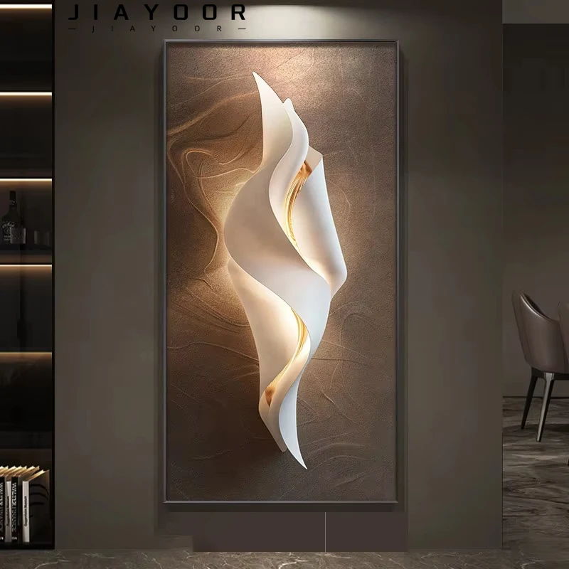 

2024 Modern Creative Abstract LED Wall Lamp Mural Remote Dimming Bedroom Study Living Room Entrance Staircase Wall Decoration