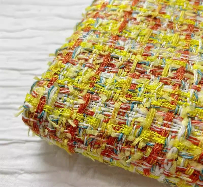 

1yard Coarse flower small fragrant wind tela Light luxury wool knitting fabric Designer jacket fabric for clothing