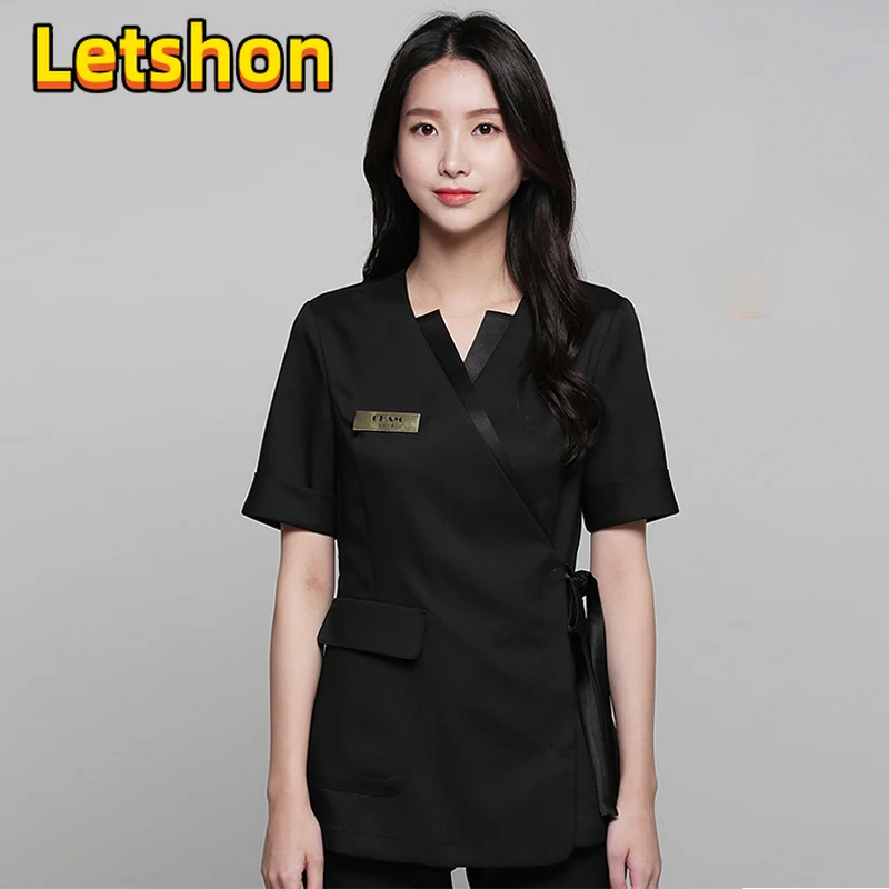 Униформа косметолога для салона красоты, одежда для мастурбации, топ и брюки для маникюра, костюм для стойки регистрации отеля, женская спецодежда
