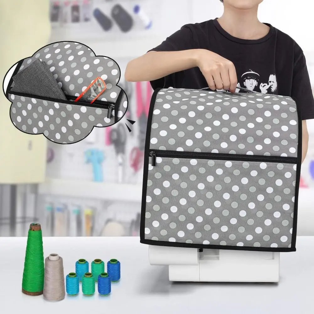 Dustproof Overlock Machine Protective Cover Water Resistant Soft Lined Sewing Tool Accessories Top Handle for Singer/Brother