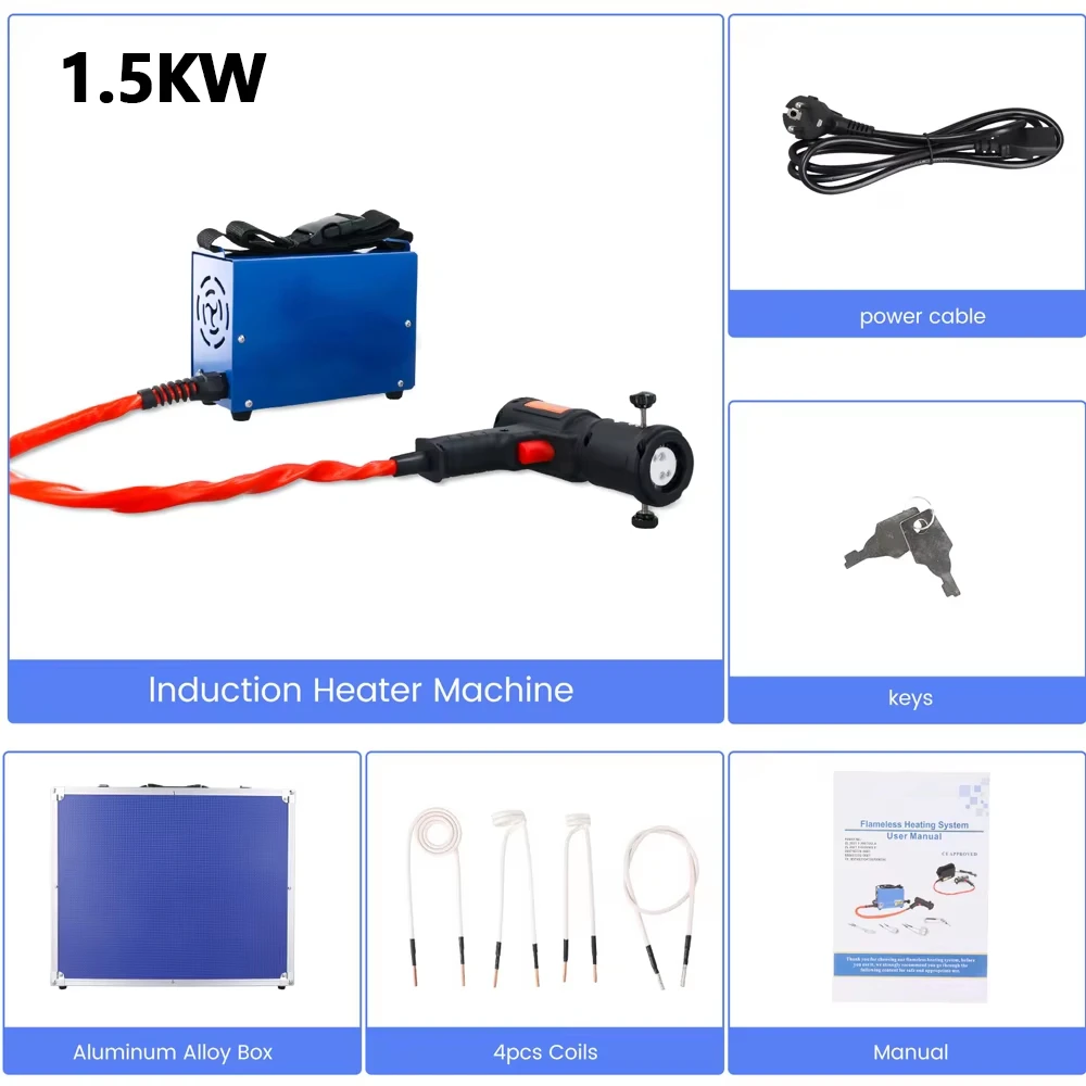 Podofo 1100W~1800W Magnetische Inductie Verwarmingselement Schroefverwijderaar Roestige Schroeven Verwijderingsgereedschap Handheld Verwarmingsgereedschap Draadmoer Verwijderaar