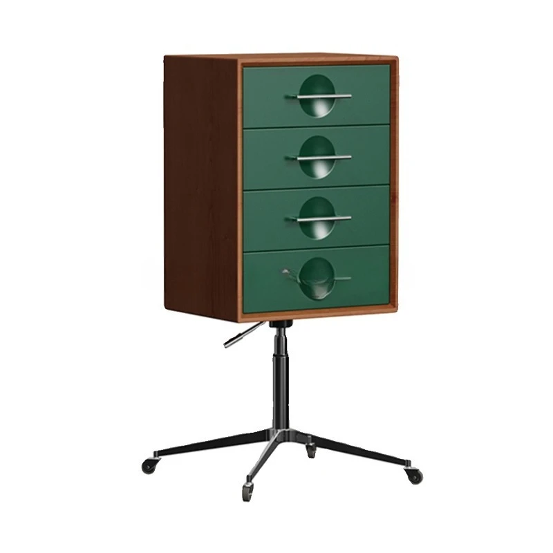 

Mobile chest Liftable household bedroom storage cabinet Rotary drawer side cabinet Stainless steel storage cabinet