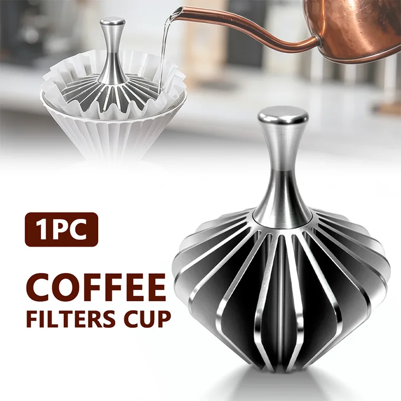 High Quality Aluminum Alloy Coffee Filter Tool Strainer Paper Presser Press Cone Household Tool for Coffee Grounds Filtration