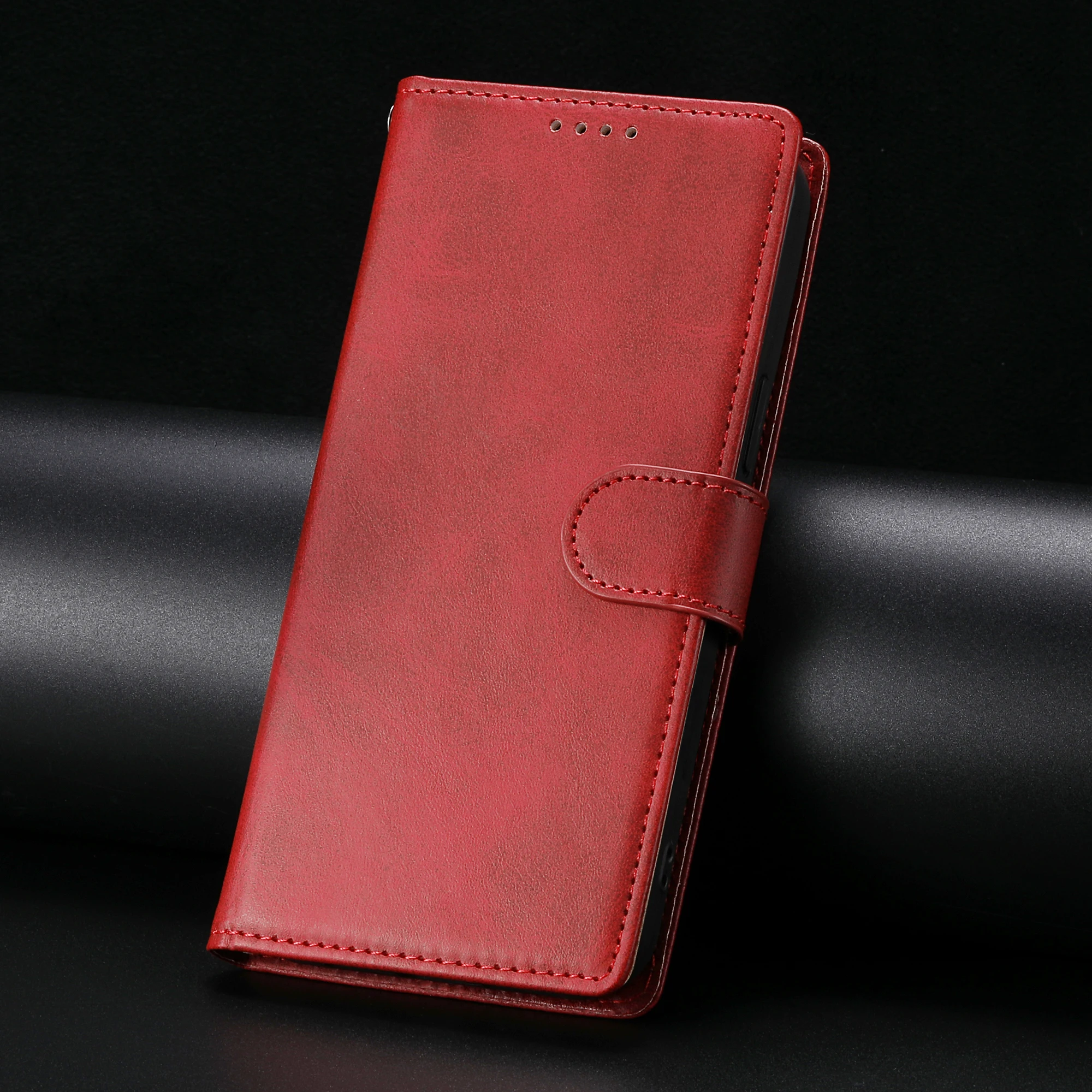 Business-Leder-Flip-Hülle für Samsung S25 S26 Ultra S24 FE S23 S22 S21 Plus A17 A37 A57 A36 A56 A16 A26 mit Kartenfächern und Geldbörse