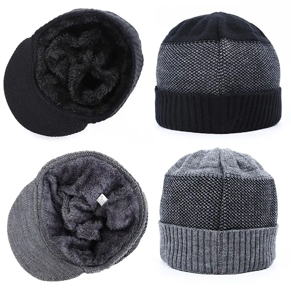 Winter Creative Solid Color Two-piece Set Fashion Design Plush Women Face Cap Korean Style Hat With Scarf Men Knitted Beanie