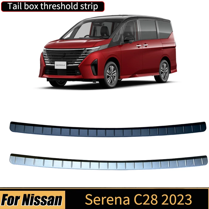 For Nissan Serena C28 2023 Rear Bumper Guard Pressure Strip Trunk Door Sill Strip External Protective Panel Kit Auto Accessories