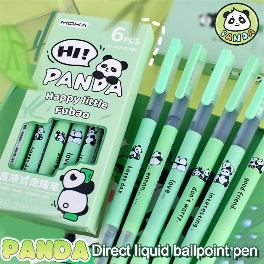 

6Pcs/lot New 0.5mm Capybara Gel Pen Panda Cartoon Press Erasable Pen Quick-drying Black Pen School Office Writing Stationery