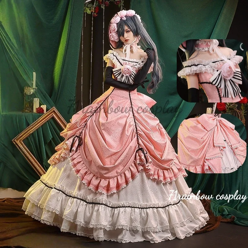 

Костюм для косплея Сиэля Фантомхайва из аниме, женский костюм Сиэля Фантомхайва Мокингбёрд, рождественская униформа, платье, костюмы для косплея