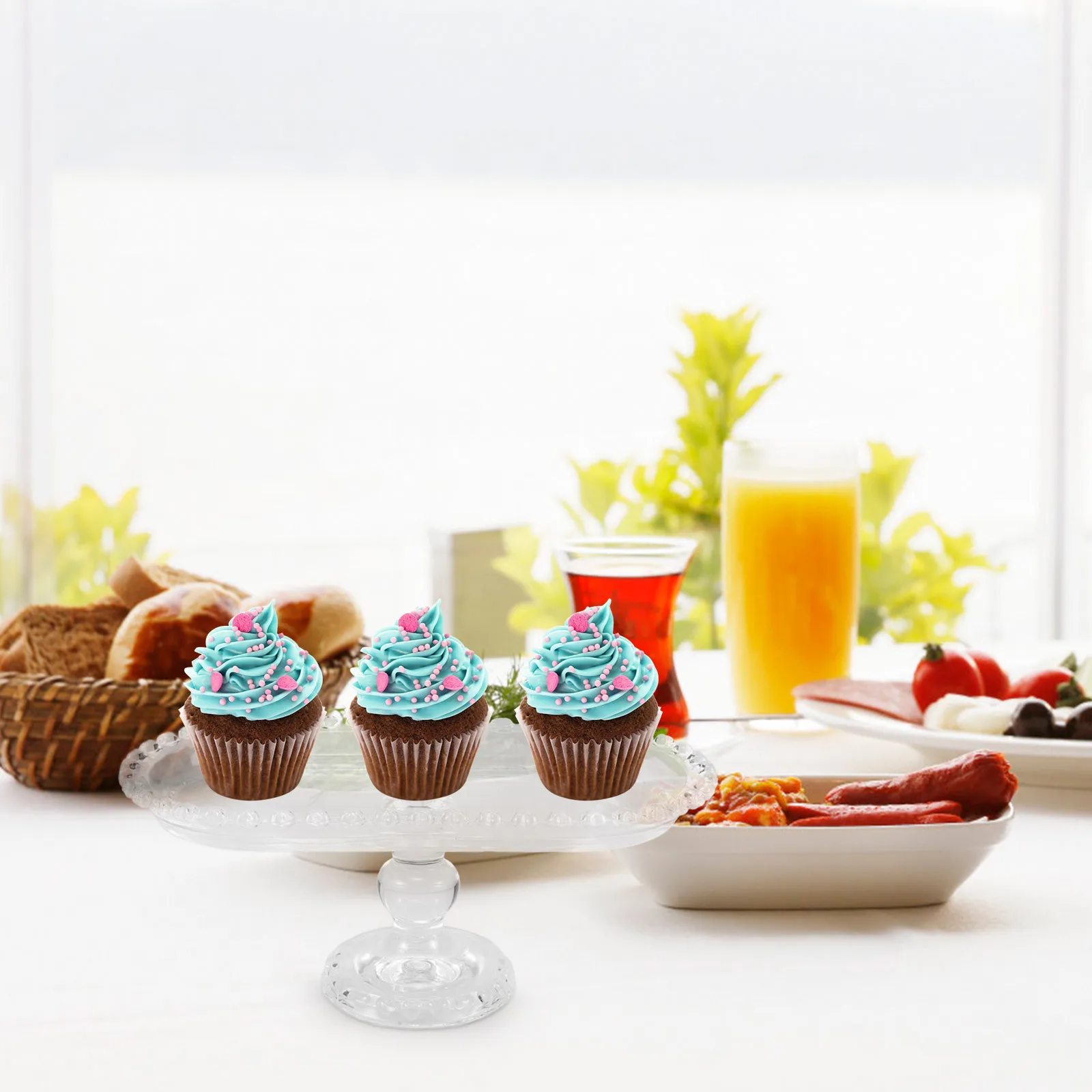 

1Pcs Afternoon Tea Tray Simple Style Glass Fruit and Snack Storage Tray Exquisite Serving Plate for Housewarming Gift Idea