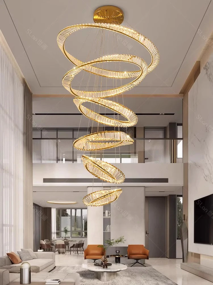 

Modern home decoration crystal chandelier, stair Pendant lamp, living room Pendant lights, interior lighting