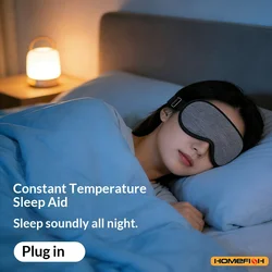 Immersive 3D Heated Sleep Mask, USB-Powered with Adjustable Steam Heat Breathable Fabric Removable Cover for Easy Clean Eye Care