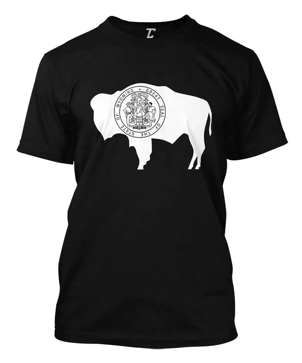 Wyoming Flag Bison - State Pride Cowboy State USA Men's T-shirt