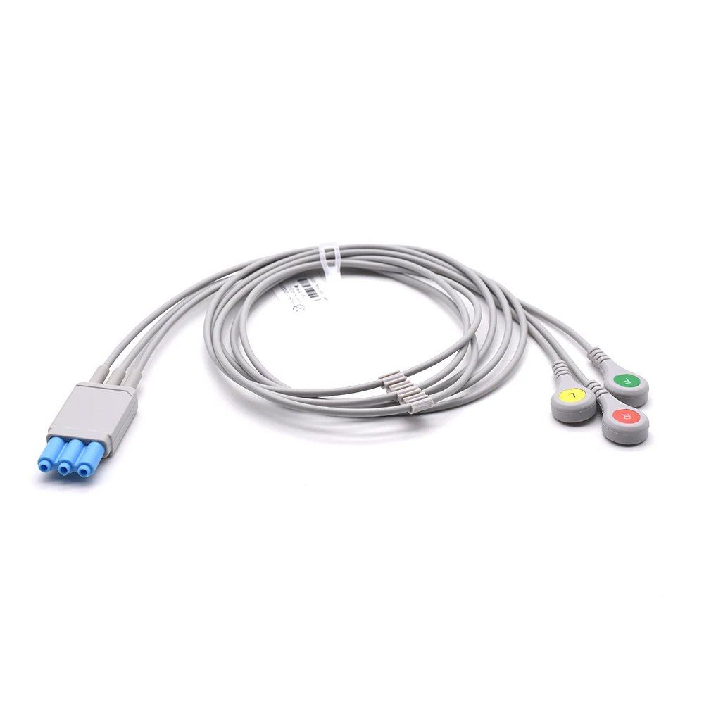 

NEW TECH SpO2 Machine Trunk Cable AHA 5lead with DIN YOKE