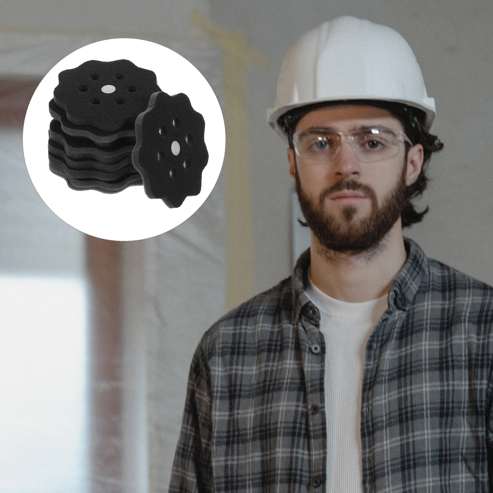 

10pcs Safety Hat Liner Insert Premium Sponge Hard Hat Accessories Sweat Absorbent Lining for Construction Men Bump Cap