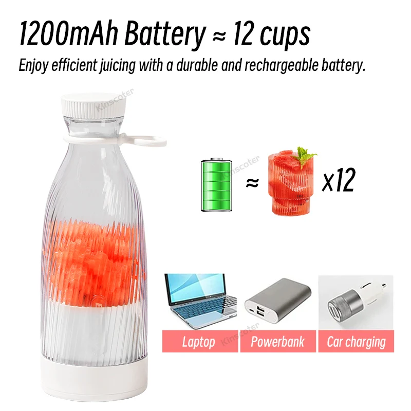 휴대용 소형 전동 주스기 300ml 스테인리스 스틸 블레이드 주스기 컵 주스기 과일 자동 스무디 블렌더 주방 도구