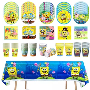 Dekorasi Pesta SpongeBob Cangkir Peralatan Makan Sekali Pakai Piring Tema Ulang Tahun Baby Shower Taplak Meja Pesta Ulang Tahun Anak-anak 12 game spongebob penjualan terbaik - №
